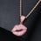 Pink Crystal Lips Pendant Necklace