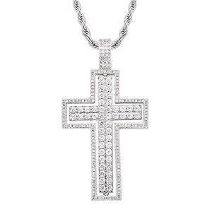 Hip Hop Cross Pendant Necklace- Double Side Rotatable Crucifix Pendant