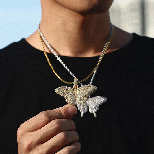 Hip Hop Butterfly Pendant Necklace