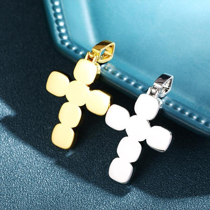 Cross Crystal Pendants Necklace- Men's Hip Hop Jewelry