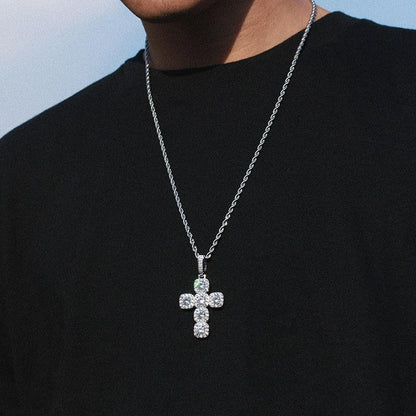 Cross Crystal Pendants Necklace- Men's Hip Hop Jewelry