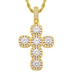 Cross Crystal Pendants Necklace- Men's Hip Hop Jewelry