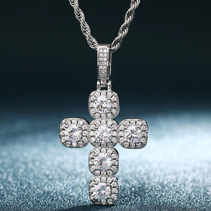 Cross Crystal Pendants Necklace- Men's Hip Hop Jewelry