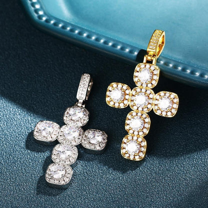 Cross Crystal Pendants Necklace- Men's Hip Hop Jewelry