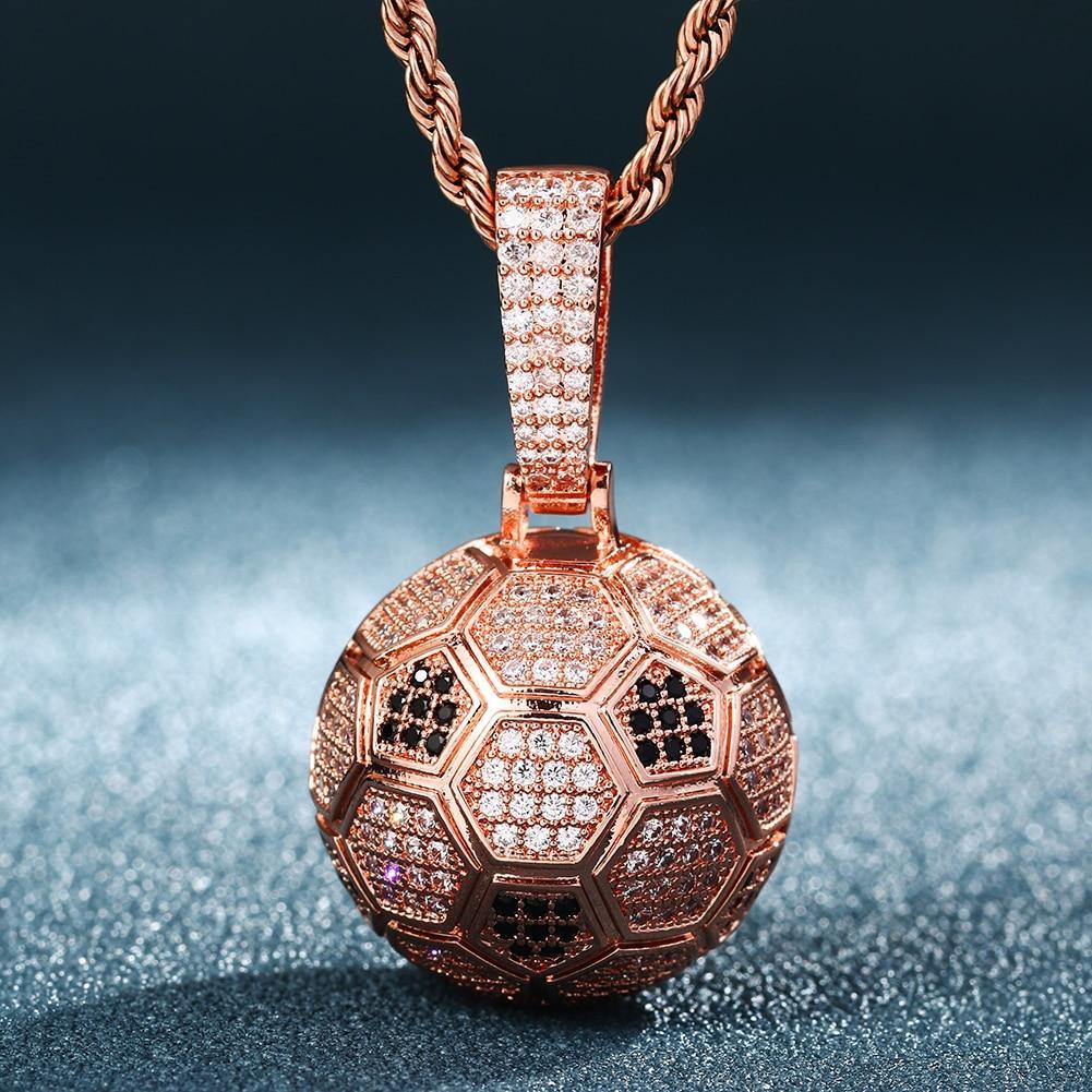 Hollow Football Shape Pendant Necklace- Men's Hip Hop Jewelry