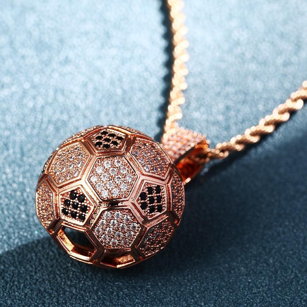 Hollow Football Shape Pendant Necklace- Men's Hip Hop Jewelry