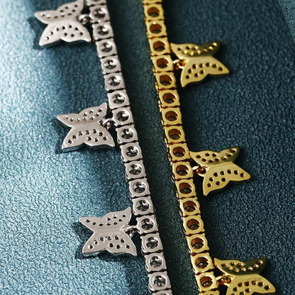 4mm CZ Tennis Chain With Luxury Drip CZ Butterfly