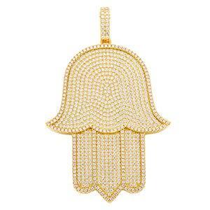 Men's Hip Hop Pendants Necklace- Crystal Zircon Oversize Hand Pendant