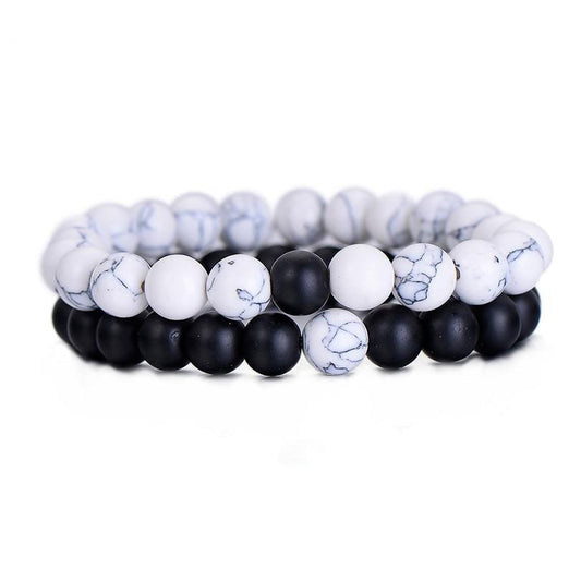 2pc Classic Distance Beaded Couples Bracelet