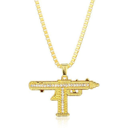 Sub Machine Uzi Gun Pendant For Men