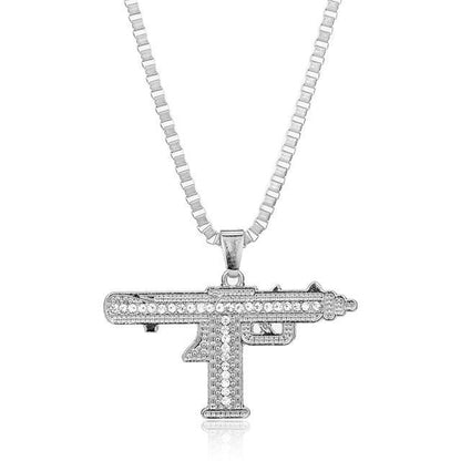 Sub Machine Uzi Gun Pendant For Men