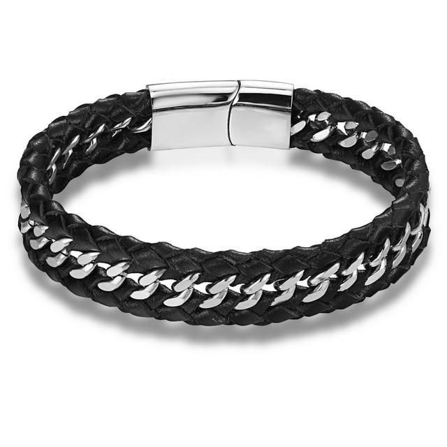 Steel + Leather Bracelet