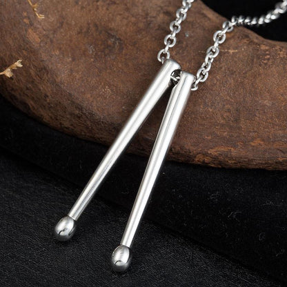 Drumsticks Pendant Necklace Necklace EVE Music Silver 