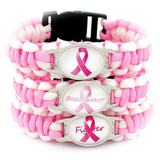 Cancer Awareness Paracord Charm Bracelets