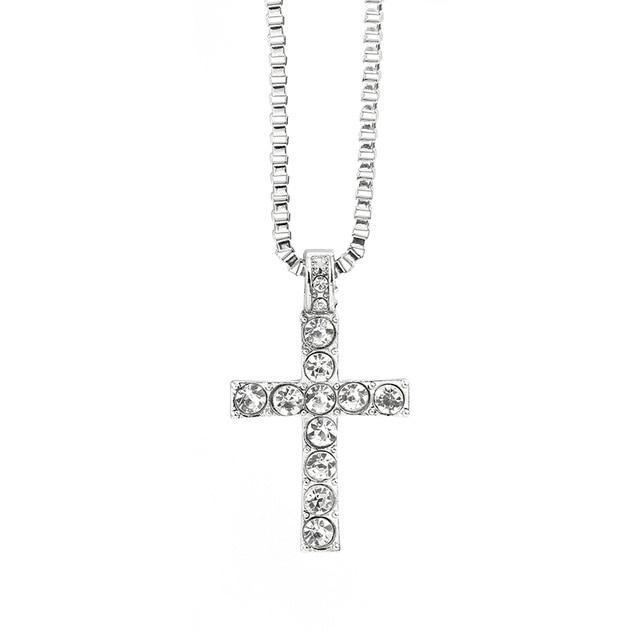 Hip Hop Iced Out Cuban Crucifix Necklace