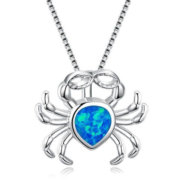 Blue Opal Sea Turtle Necklace