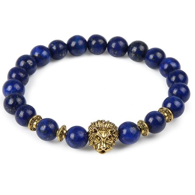 Animal Head Buddha Bead Natural Charm Stone Bracelet