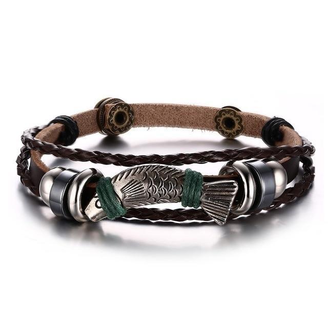 Lucky Vintage Men's Leather Bracelet