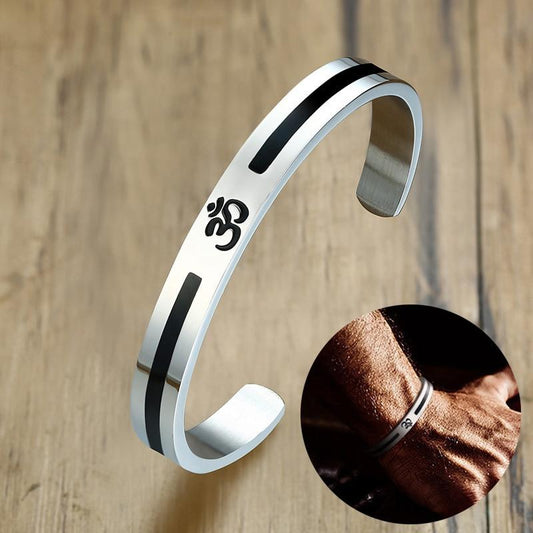 Debonair Om Stainless Steel Bangle