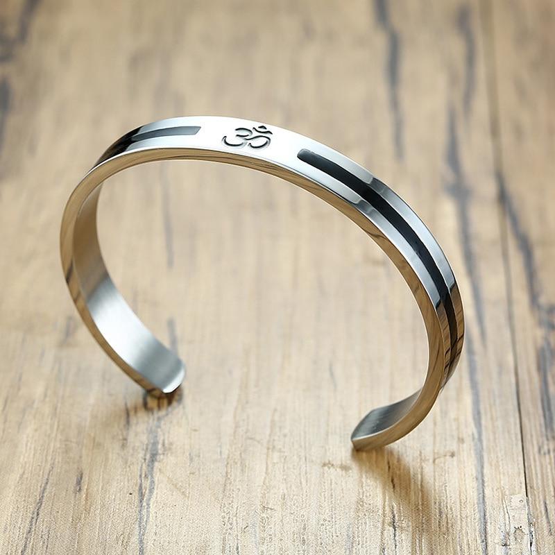 Debonair Om Stainless Steel Bangle