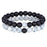 Stone Beaded Bracelet Set Onyx/Tigereye/White