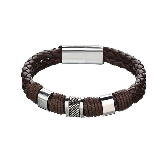 Exquisite Woven Leather Bracelet for Men