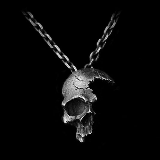 Broken Half Face Skull Pendant