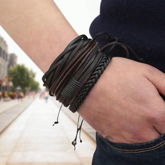 Leather Bracelet Set