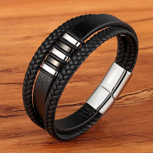 Triple Layer Leather Bracelet