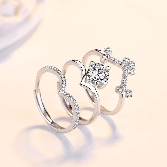✨Three-layer Crown Heart Ring♕adjustable